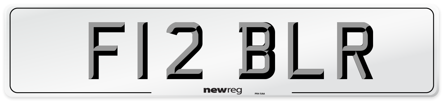 F12 BLR Number Plate from New Reg